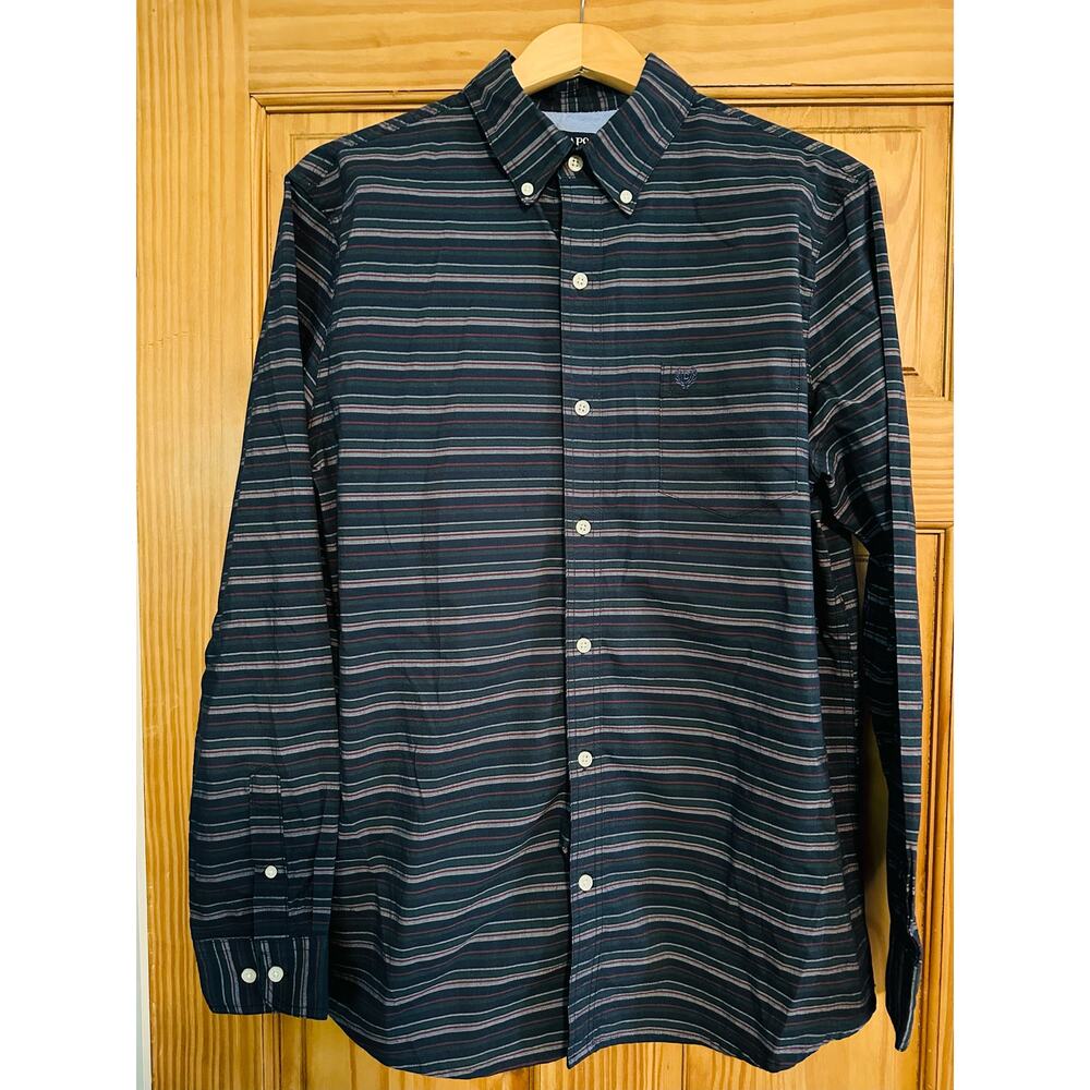 Chaps  Men's Large Striped Long Sleeve Button Down Shirt